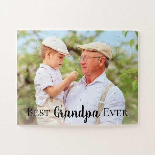Cute Best Grandpa Poppen Dad Ever Photo Legpuzzel (Horizontaal)