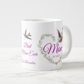 Cute Best Mam Ever Heart Hummingbird Grote Koffiekop (Voorkant rechts)