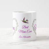 Cute Best Mam Ever Heart Hummingbird Grote Koffiekop (Voorkant)