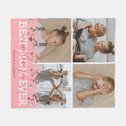Cute Best Mam Ever Photo Collage Fleece Deken (Voorkant (Horizontaal))