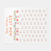 Cute Best Mam Flowers Moederdag Fleece Deken (Voorkant (Horizontaal))
