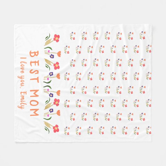 Cute Best Mam Flowers Moederdag Fleece Deken (Voorkant (Horizontaal))