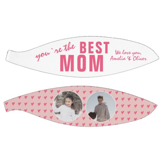 Cute Best mam Roze Heart 2 Foto Collage Basketbal (Panelen)