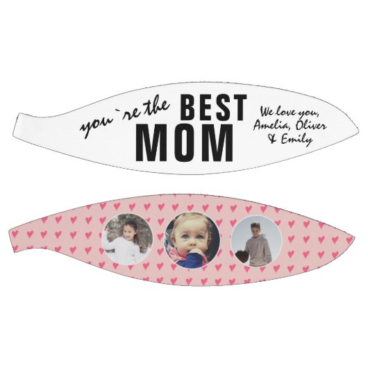 Cute Best mam Roze Heart 3 Foto Collage Basketbal (Panelen)