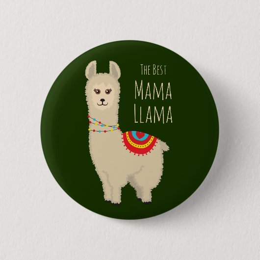 Cute "Best Mama Llama" award Ronde Button 5,7 Cm (Voorkant)