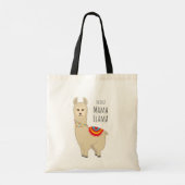 Cute "Best Mama Llama" award Tote Bag (Achterkant)
