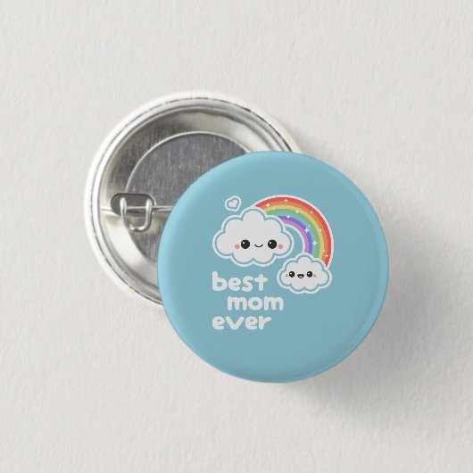 Cute Best mama Rainbow Clouds Ronde Button 3,2 Cm (Voorkant /achterkant)