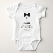 Cute Best Man in Training Black Stropdas Wedding Romper (Voorkant)