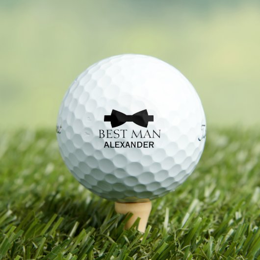 Cute Best Man Wedding Favor Black Bow Stropdas Fun Golfballen (Insitu Shirt)