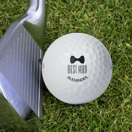 Cute Best Man Wedding Favor Black Bow Stropdas Fun Golfballen