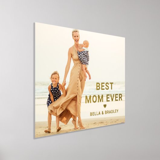 Cute BEST MOM EVER Heart Moederdag Photo Folie Afdrukken (Laagn)