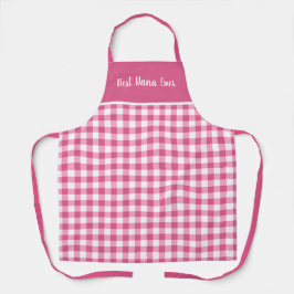 Cute Best Nana Ever Pink Gingham Schort