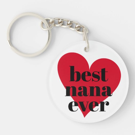 Cute Best Nana Ever Red Heart AcrylSleutelhanger Sleutelhanger (Voorkant)