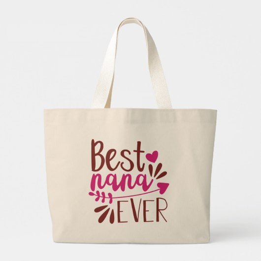 Cute Best Nana ever word Art Grote Tote Bag (Achterkant)