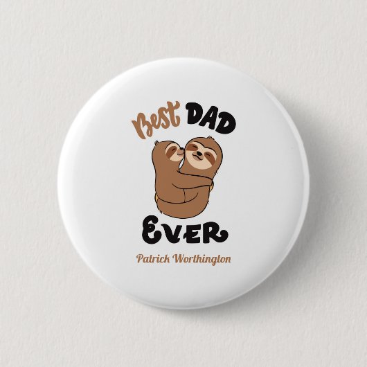 Cute Best Pap Ever Sloth Ronde Button 5,7 Cm (Voorkant)