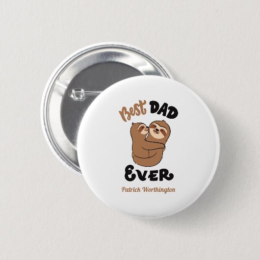 Cute Best Pap Ever Sloth Ronde Button 5,7 Cm (Voorkant /achterkant)