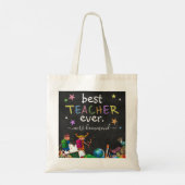 Cute Best Teacher Ever | Waardegeschenken Tote Bag (Achterkant)