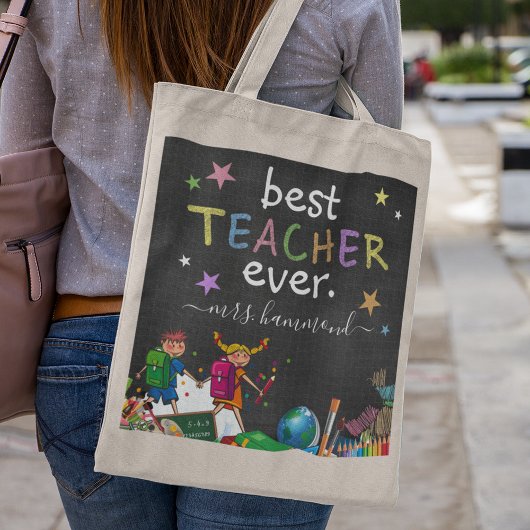 Cute Best Teacher Ever | Waardegeschenken Tote Bag