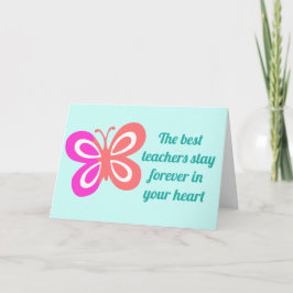 Cute Best Teacher Quote Custom Butterfly Blauwgroe Kaart