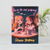 Cute Best Vriendin Birthday Kaart (Staand voorkant)
