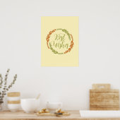 Cute Best Wishes Wreath Poster (Keuken)