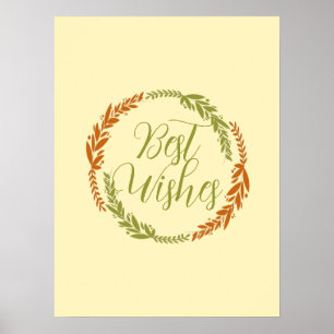 Cute Best Wishes Wreath Poster