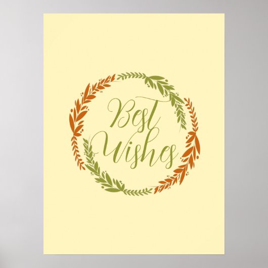 Cute Best Wishes Wreath Poster (Voorkant)