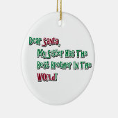 Cute Beste Santa Brother Gezegde Keramisch Ornament (Rechts)