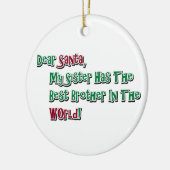 Cute Beste Santa Brother Gezegde Keramisch Ornament (Links)