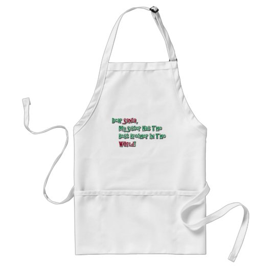 Cute Beste Santa Brother Gezegde Standaard Schort (Voorkant)