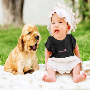 Cute Bestie Baby Meisje Hart Design Roze Baby T-Sh