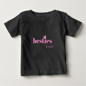 Cute Bestie Baby Meisje Hart Ontwerp Roze Baby T-S (Voorkant)