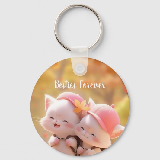 Cute Besties Forever Cat Keychain (Voorkant)