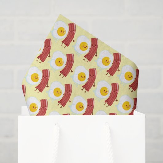 Cute betegelde eieren bacon patroon tissuepapier (Cadeauzakje)