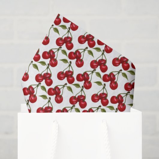 Cute betegelde kersenpatroon babyshower tissuepapier (Cadeauzakje)