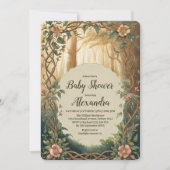 Cute Betoverde Bos Baby Shower Kaart (Voorkant)