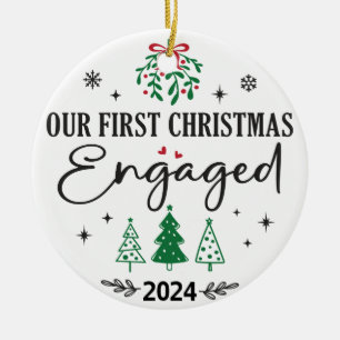 Cute Betrokken Eerste Kerstdag Keramisch Ornament