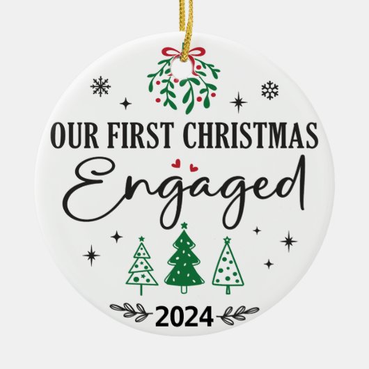 Cute | Betrokken | Eerste Kerstdag Keramisch Ornament (Voorkant)
