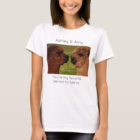 Cute BFF Bestie Llama T-shirt (Voorkant)