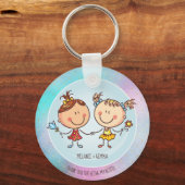 Cute BFF Besties Kawaii Cadeaus voor Meisjes Vrien Sleutelhanger (Voorkant)