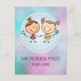 Cute BFF Besties Kawaii Gifts for Girls Friends Briefkaart