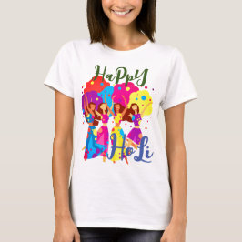 Cute BFF meisjes spelen Holi T-shirt