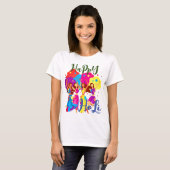 Cute BFF meisjes spelen Holi T-shirt (Voorkant volledig)