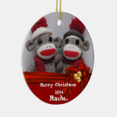 CUTE BFF Sock Monkey ROUND Ornament 2014 (Rechts)