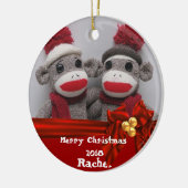CUTE BFF Sock Monkey ROUND Ornament 2018 (Links)
