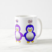 Cute bi pride bi love pinguins cup koffiemok (Voorkant rechts)
