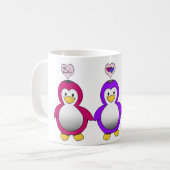 Cute bi pride bi love pinguins cup koffiemok (Voorkant links)