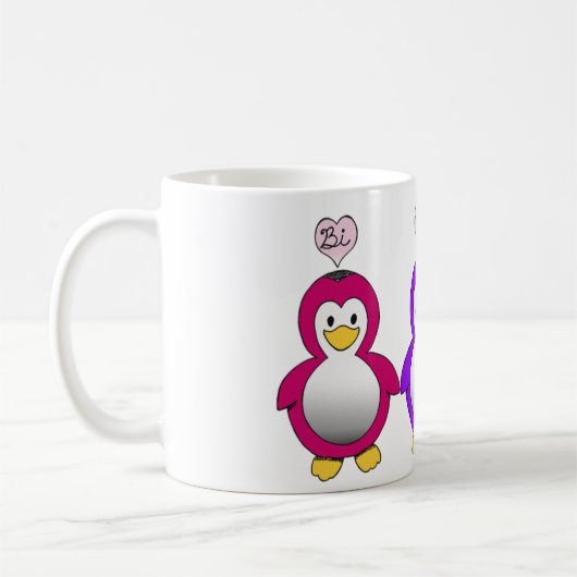 Cute bi pride bi love pinguins cup koffiemok (Links)