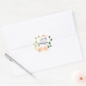 Cute Bible Verse Flower WreatCalligraphy Chic Ronde Sticker (Envelop)