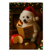 Cute Bichon Frise 'Cheese Tax' Christmas card (Voorkant)